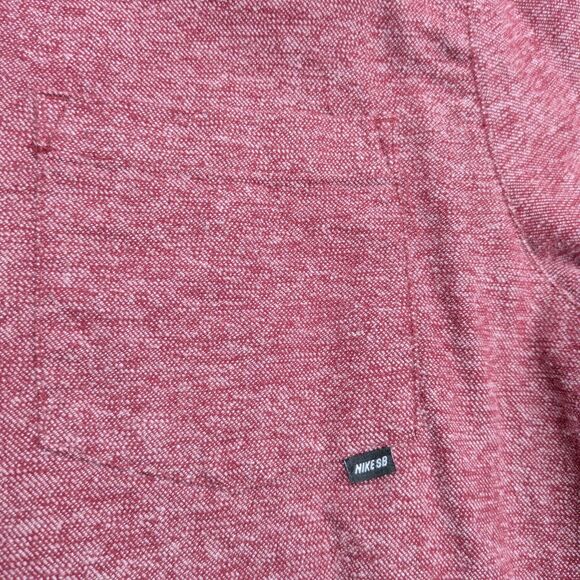 Nike SB Flannel Shirt Mens XL Long Sleeve Button Up Heathered Red - Picture 3 of 10